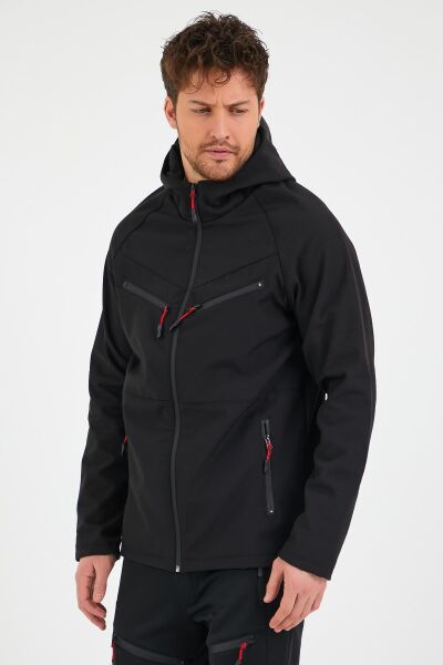 North Trace Abrigo Erkek Softshell Mont SİYAH - 2XL