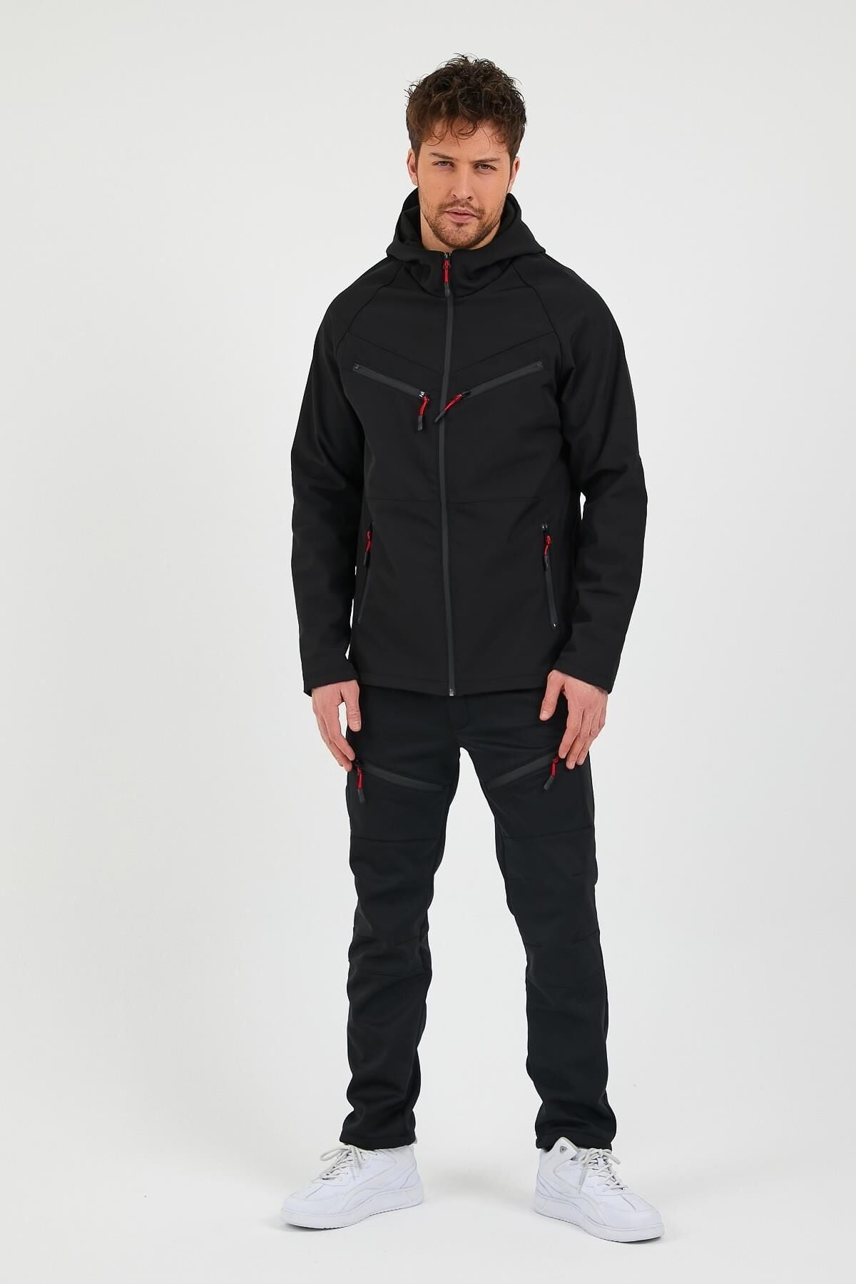 North Trace Abrigo Erkek Softshell Mont SİYAH - L