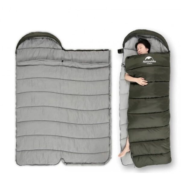 Naturehike U250 Zarf Tarzı Kapüşonlu Uyku Tulumu -10°C HAKİ - Left