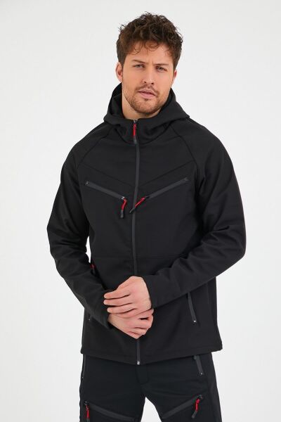 North Trace Abrigo Erkek Softshell Mont SİYAH - S