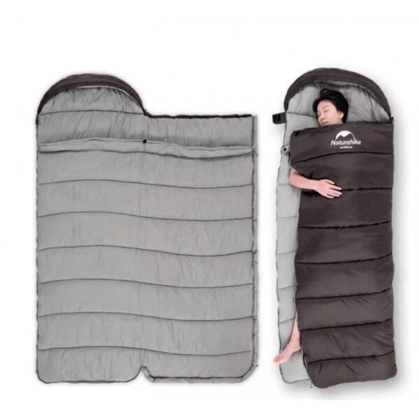 Naturehike U250 Zarf Tarzı Kapüşonlu Uyku Tulumu -10°C KAHVERENGİ - Right