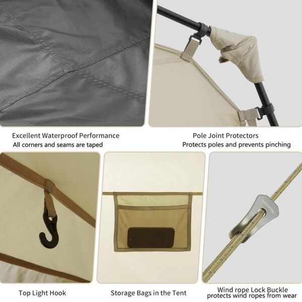 Naturehike Glamping Village 13 Otomatik Kurulum Çadır BROWN