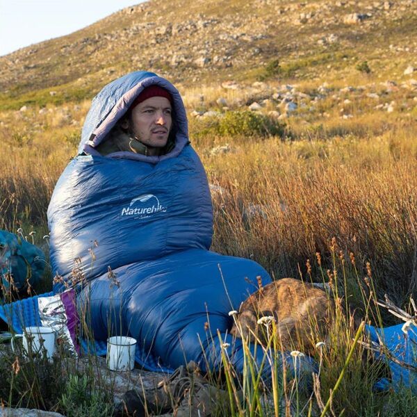Naturehike ULG-400G Mumya Kaz Tüyü Uyku Tulumu -14°C MAVİ
