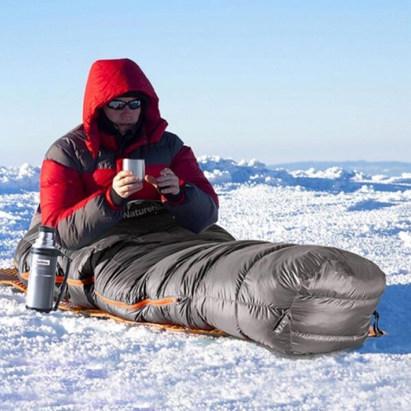 Naturehike ULG-400G Mumya Kaz Tüyü Uyku Tulumu -14°C GRİ