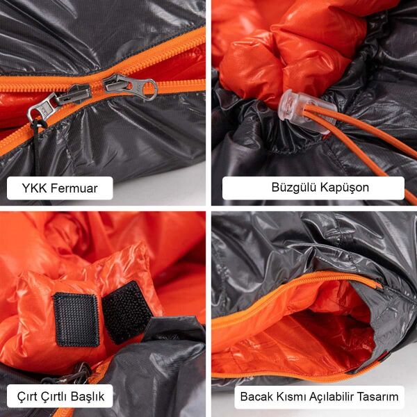 Naturehike ULG-400G Mumya Kaz Tüyü Uyku Tulumu -14°C GRİ
