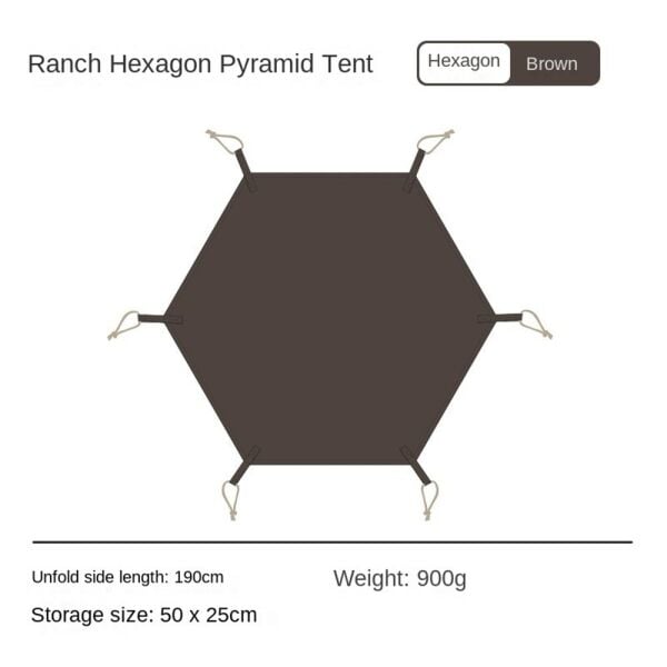 Naturehike Hexagon Ranch Piramit Çadır Matı [ Altıgen ]