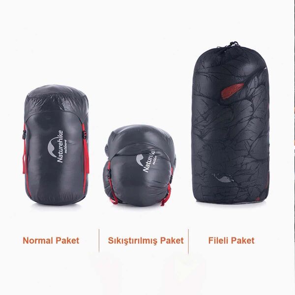 Naturehike ULG-700G Mumya Kaz Tüyü Uyku Tulumu -26°C GRİ