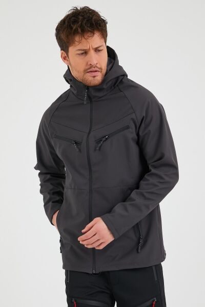 North Trace Abrigo Erkek Softshell Mont Füme - 2XL