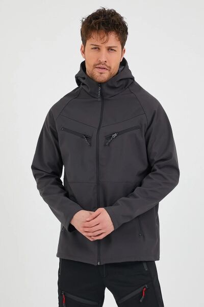 North Trace Abrigo Erkek Softshell Mont Füme - 2XL