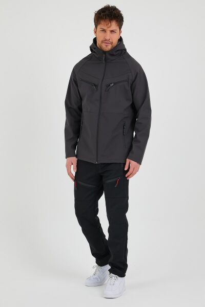 North Trace Abrigo Erkek Softshell Mont Füme - 2XL
