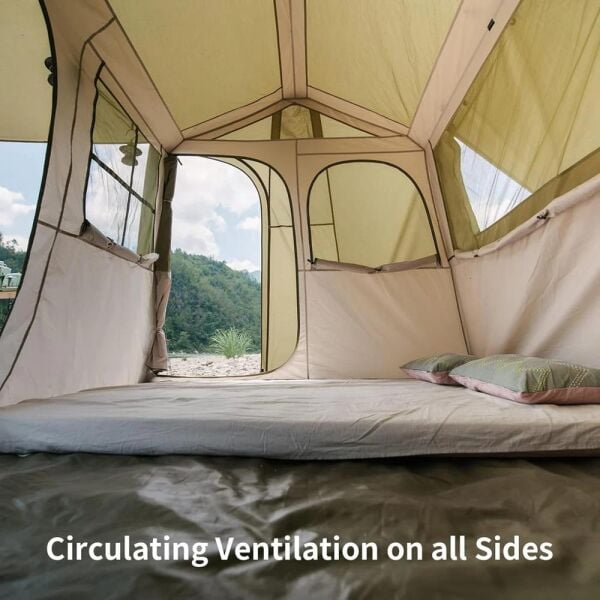 Naturehike Village 5.0 Otomatik Kurulum 4 Kişilik Kamp Çadır Army Green