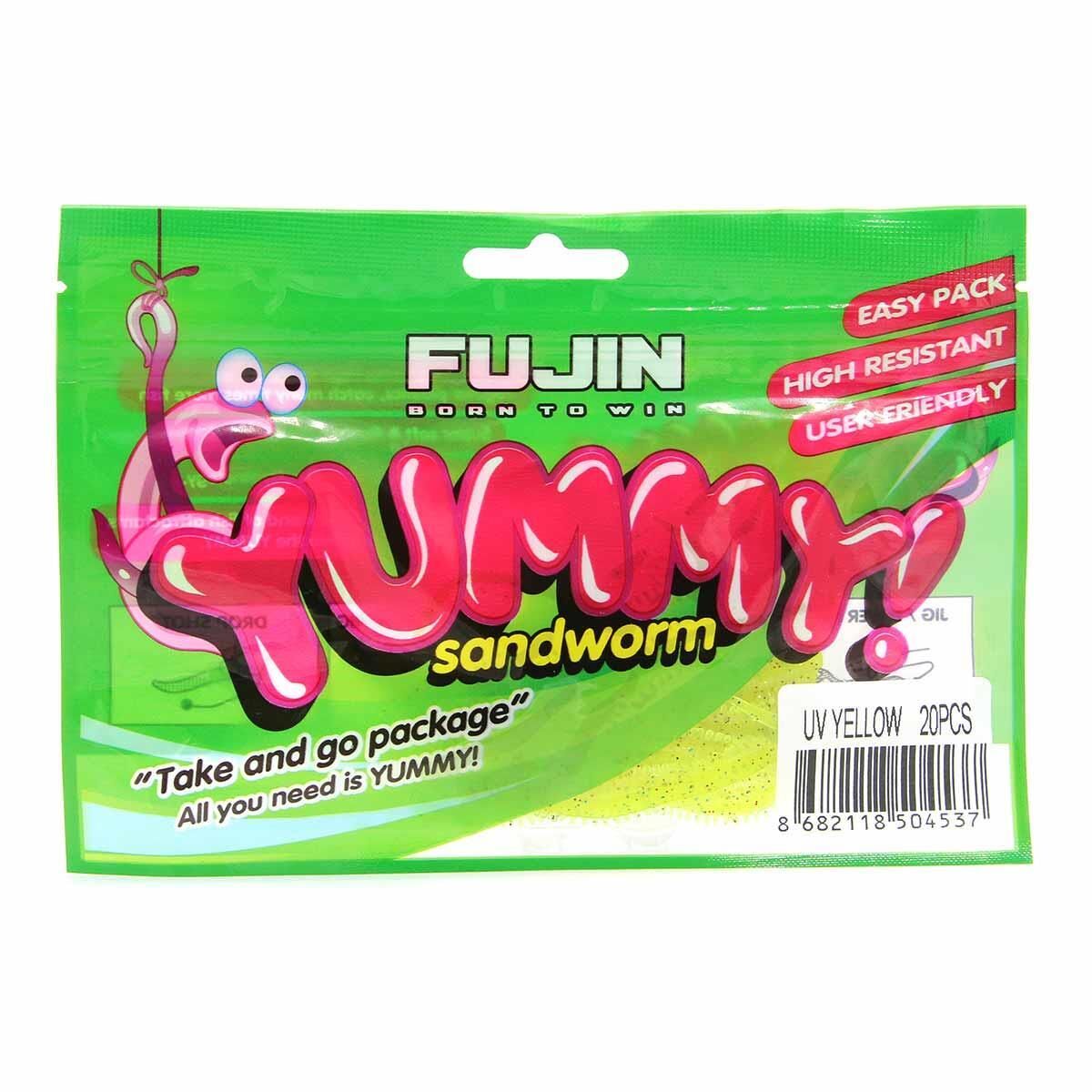Fujin Yummy Sandworm 7Cm Silikon Yem UV Yellow
