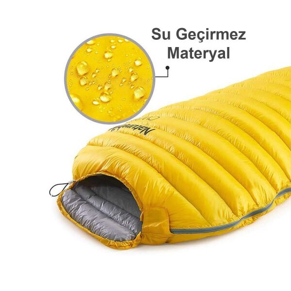 Naturehike CW300 Ultralight Mumya Kaz Tüyü Uyku Tulumu -10°C Sarı