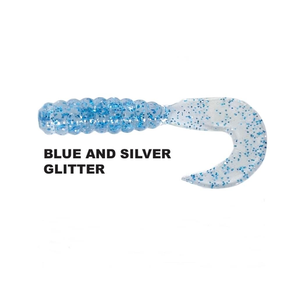 Ryuji Swim Worm 5,5cm TPR Kokulu Silikon Yem Blue And Silver Glitter