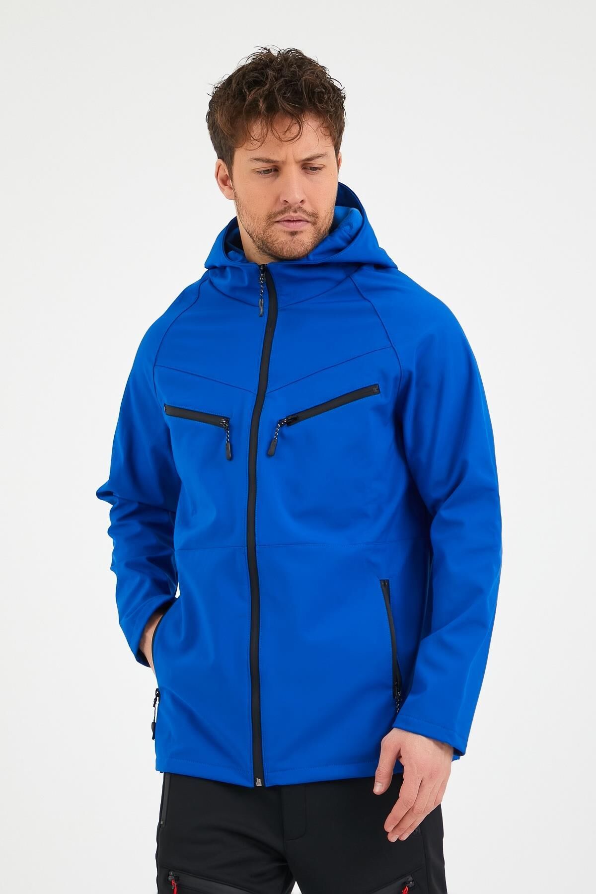 North Trace Abrigo Erkek Softshell Mont Saks Mavi - 2XL