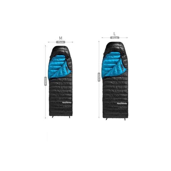 Naturehike CWZ400 Ultralight Kaz Tüyü Uyku Tulumu -9°C SİYAH - M