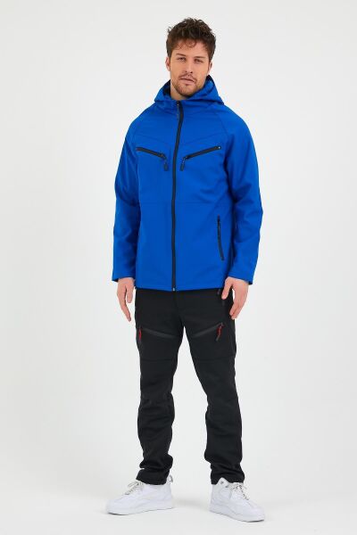 North Trace Abrigo Erkek Softshell Mont Saks Mavi - S