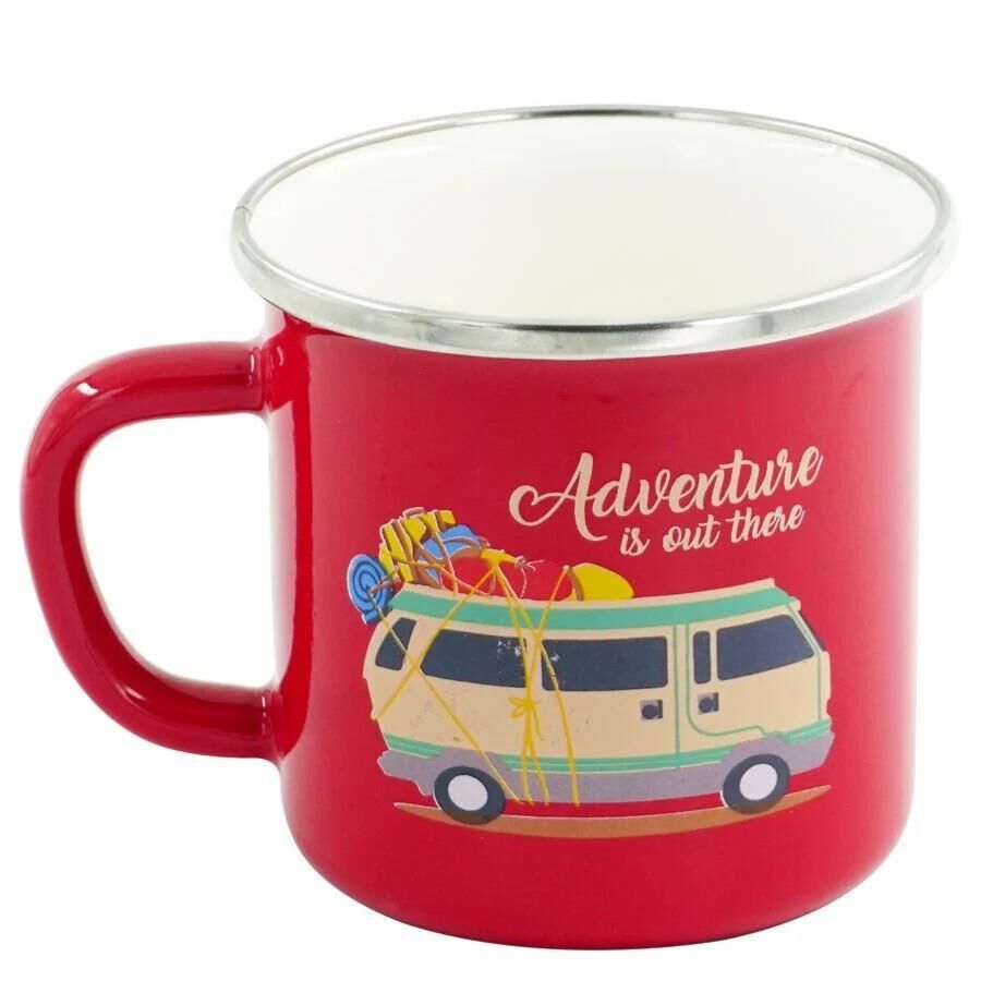 Orcamp Retro Emaye Kupa Bardak 330 cc [Karavan] KIRMIZI