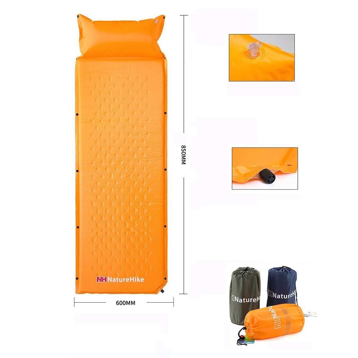 Naturehike Ultralight Şişme Kamp Matı | 185*60*2.5 cm | TURUNCU