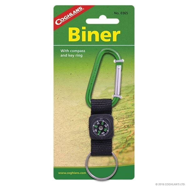 Coghlans Pusulalı ve Anahtarlıklı Karabina 6 mm YEŞİL