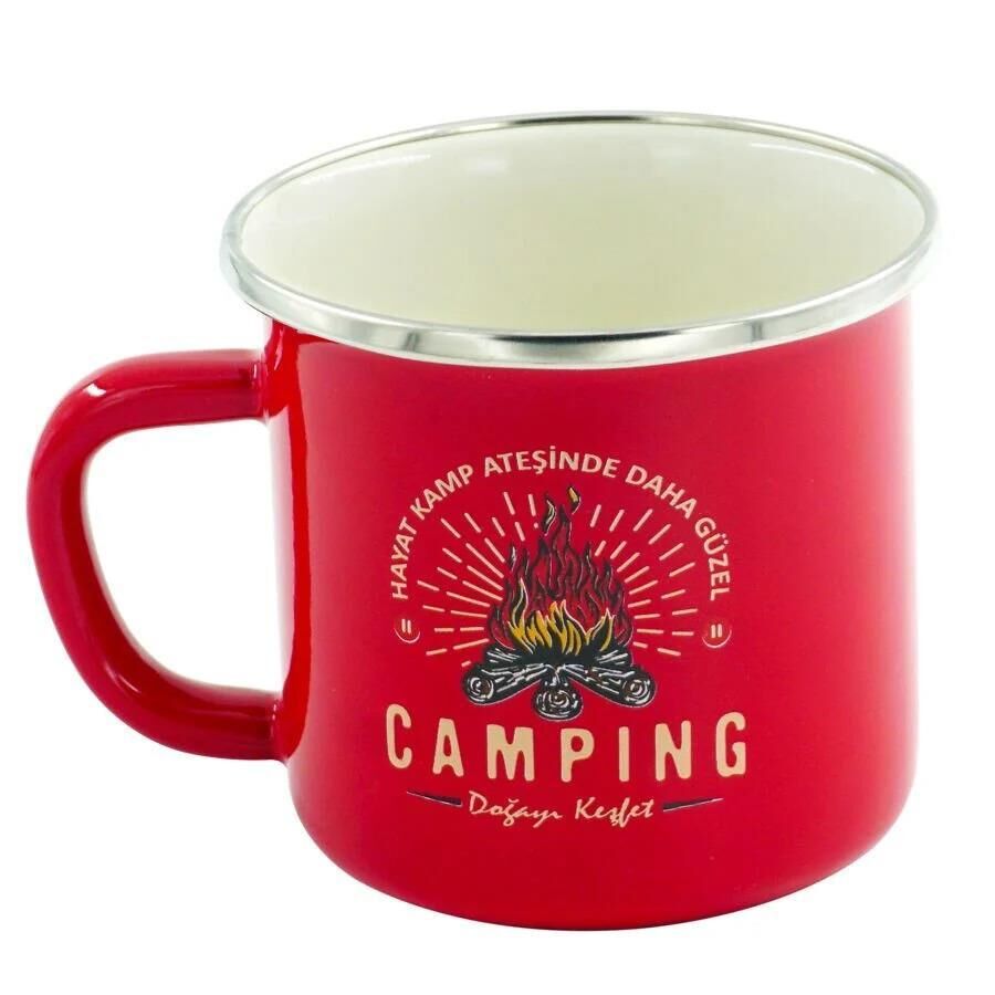 Orcamp Retro Emaye Kupa Bardak 330 cc [Camping] KIRMIZI