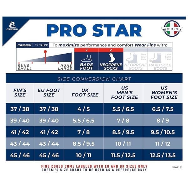 Cressi Pro Star Dalış Paleti