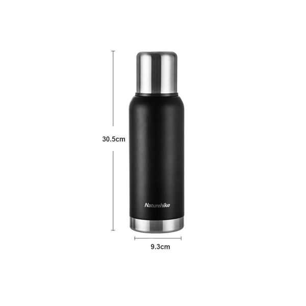 Naturehike Q-9H Paslanmaz Çelik Vakumlu Termos 1000 ML SİYAH
