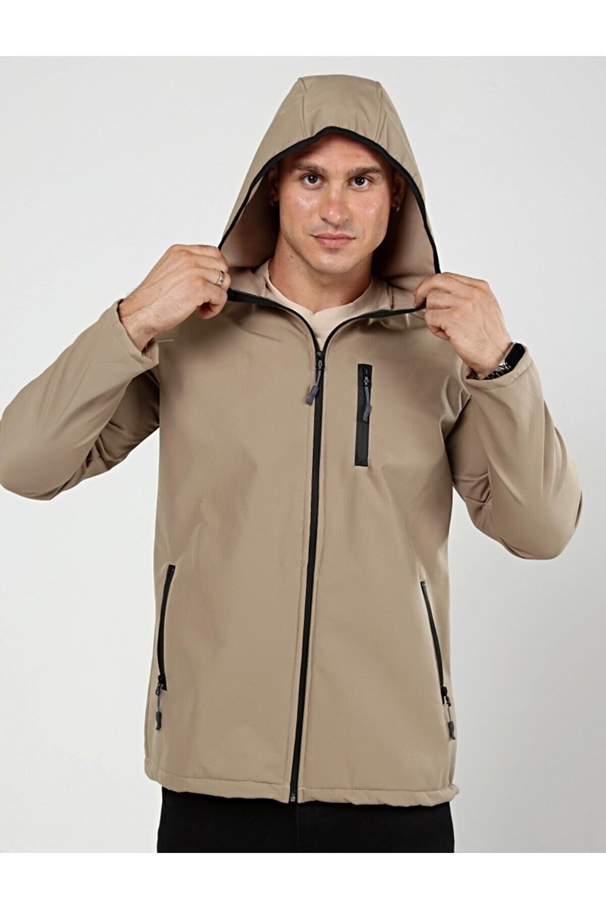 North Trace Outrack Erkek Softshell Mont Bej - L