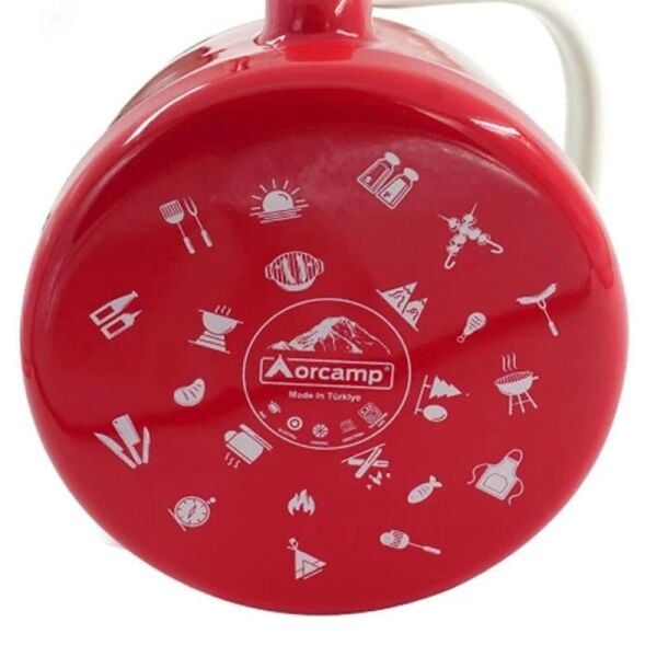 Orcamp Retro Emaye Kamp Çaydanlığı 2.6 Litre KIRMIZI