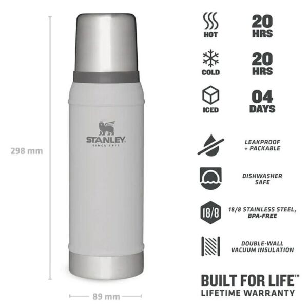 Stanley Legendary Klasik Vakumlu Termos 0,75 Lt Koyu Beyaz