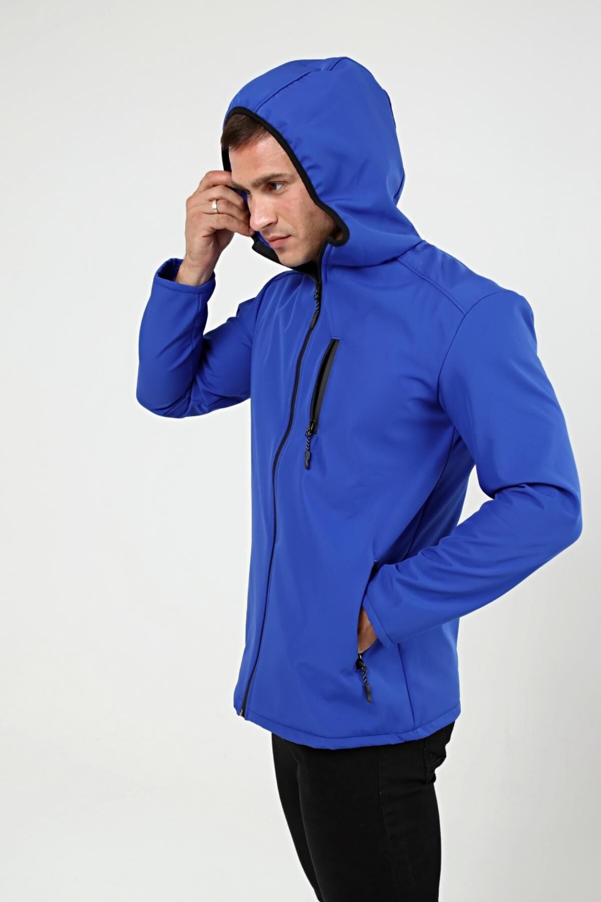 North Trace Outrack Erkek Softshell Mont Saks Mavi - XL