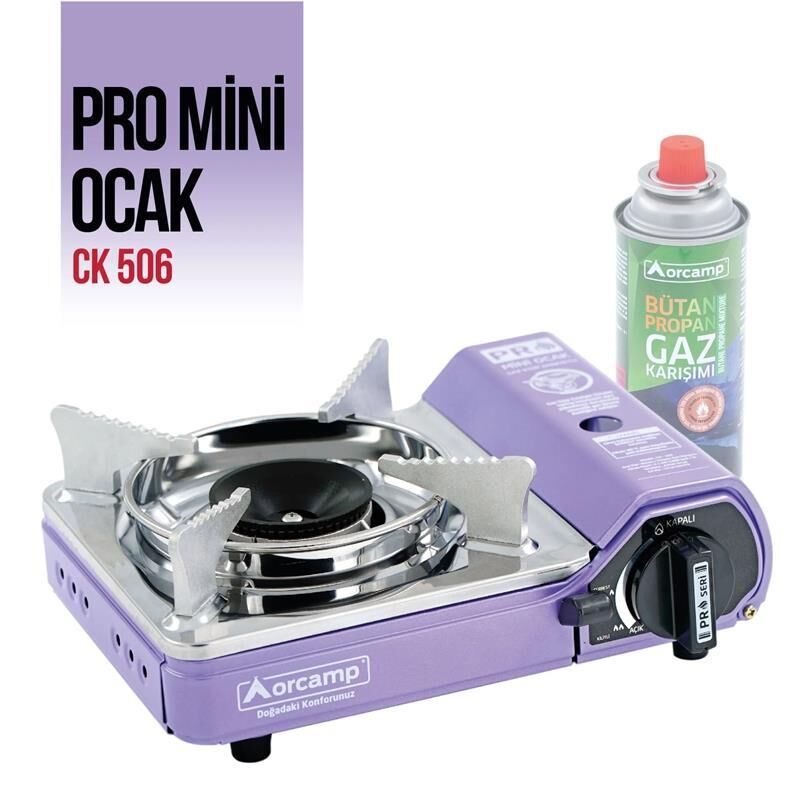 Orcamp Pro Mini Çantalı Kamp Ocağı (Gaz Stop Emniyetli) MOR