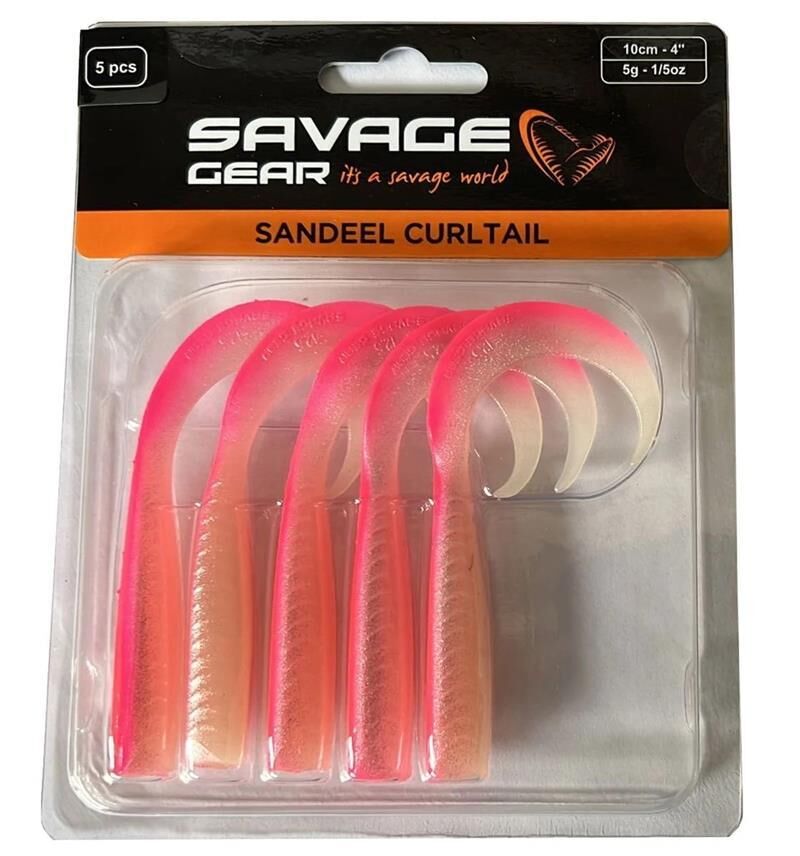 Savage Gear LB Sandeel Curltail 10 cm 5 gr Silikon Yem Pink Glow