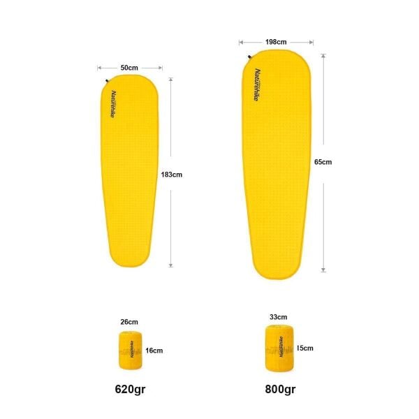 Naturehike C035 Ultralight Sponge Şişme Kamp Matı Sarı - S