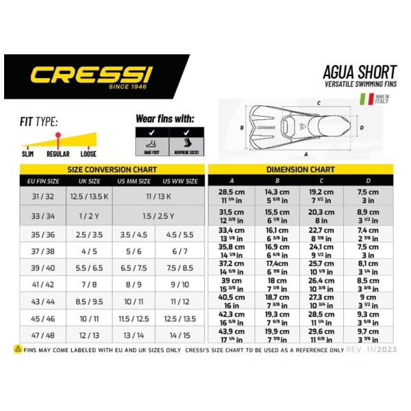 Cressi Agua Short Yüzücü Paleti
