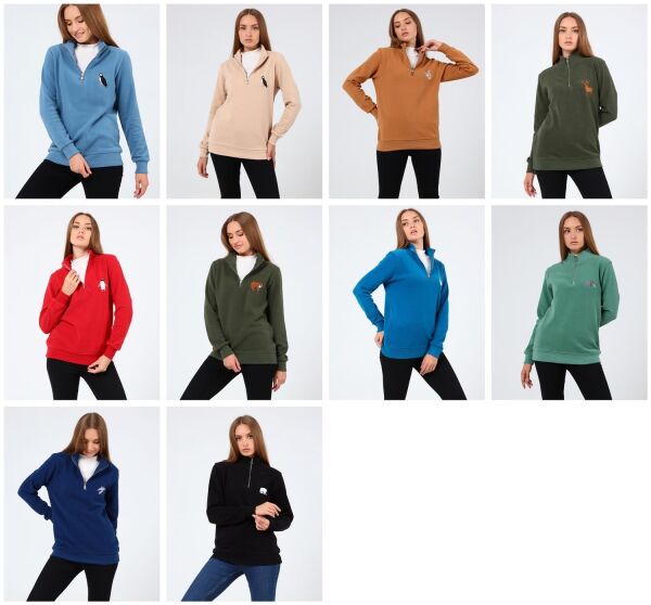 North Trace Crewline Yarım Fermuarlı Kadın Hoodie