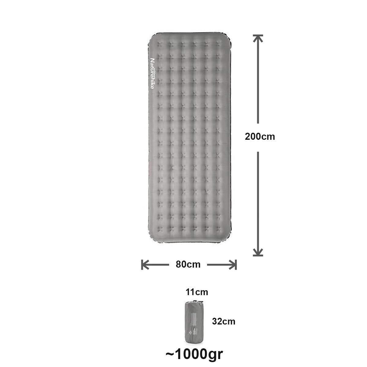 Naturehike TPU Thick Siesta Şişme Kamp Matı Tek Kişilik GRİ