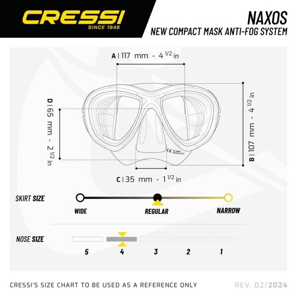 Cressi Naxos Dalış Maskesi Black/Black
