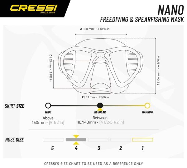 Cressi Nano Dalış Maskesi CLEAR-YELLOW
