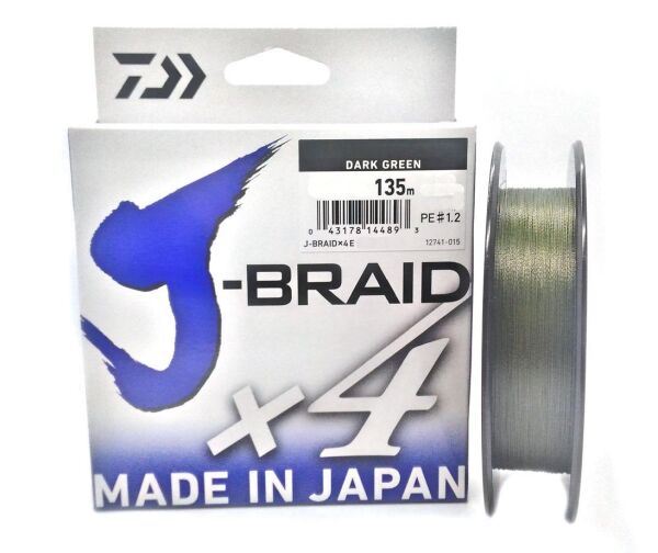 Daiwa J-Braid X4 Dark Green Olta Misinası 135Mt Dark Green - 0,15 mm