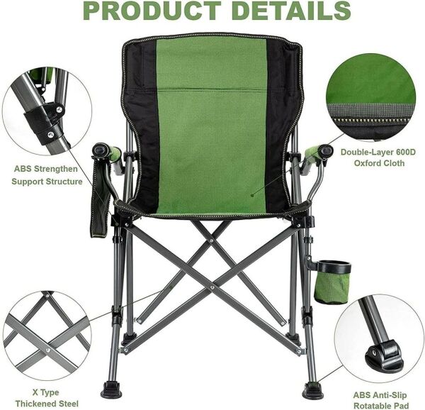 Madfox Roxy Katlanır Kamp Sandalyesi Green/Black