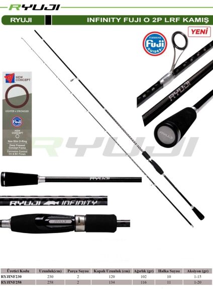 Ryuji Infinity Fuji O 258cm 1-20gr 2 Parça LRF Kamışı