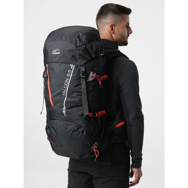 Loap Falcon Trekking ve Kamp Çantası 55 LT Siyah/Kırmızı
