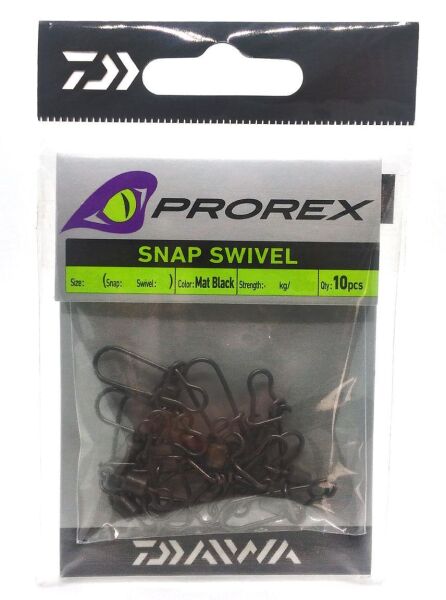Daiwa Prorex Snap Swivel Emerillon Mat Black Klipsli Fırdöndü L - Mat Black