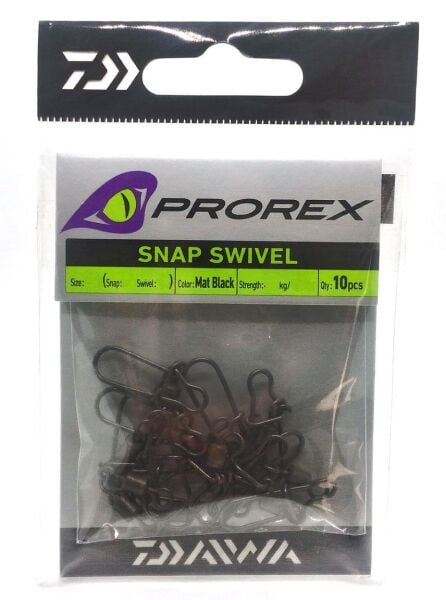 Daiwa Prorex Snap Swivel Emerillon Mat Black Klipsli Fırdöndü M - Mat Black