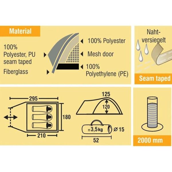 Best Camp Harvey 3 Kişilik Kamp Çadırı [Yeşil]