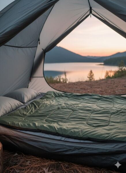 Zarf Tipi Yastıklı Çift Kişilik Uyku Tulumu