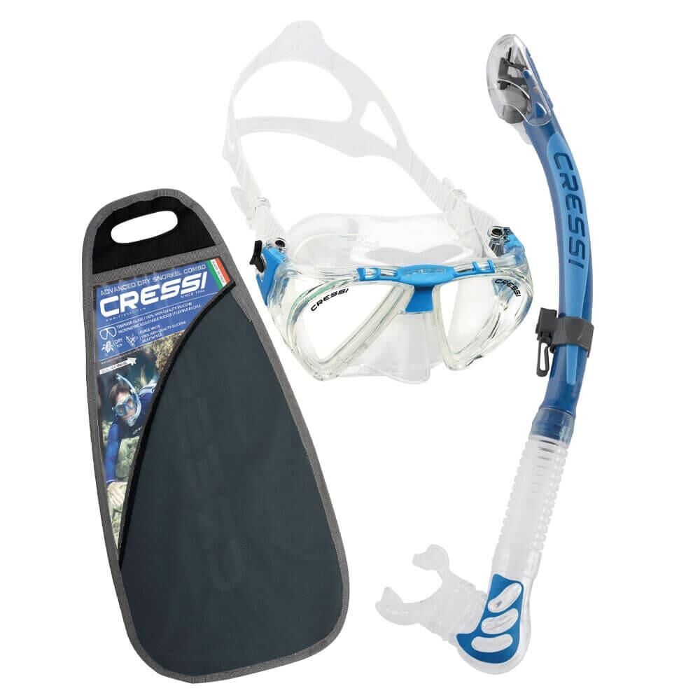 Cressi Penta - Alpha Maske Şnorkel Set CLEAR - BLUE