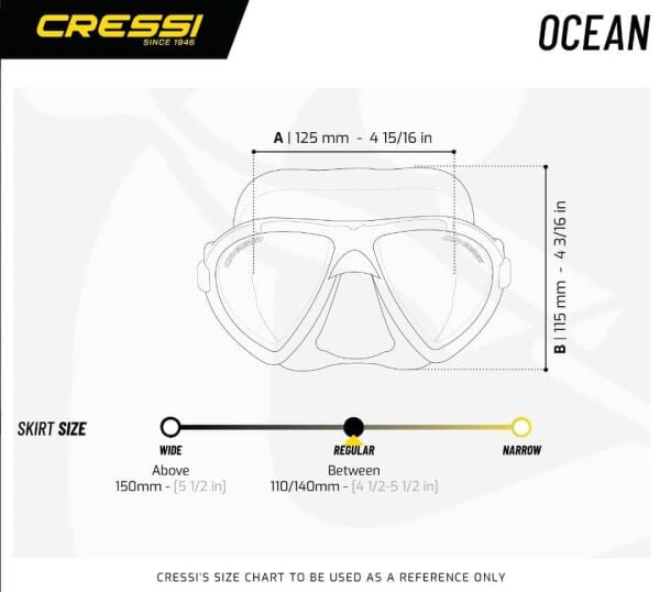 Cressi Ocean Dalış Maskesi CLEAR-FRAME BLACK