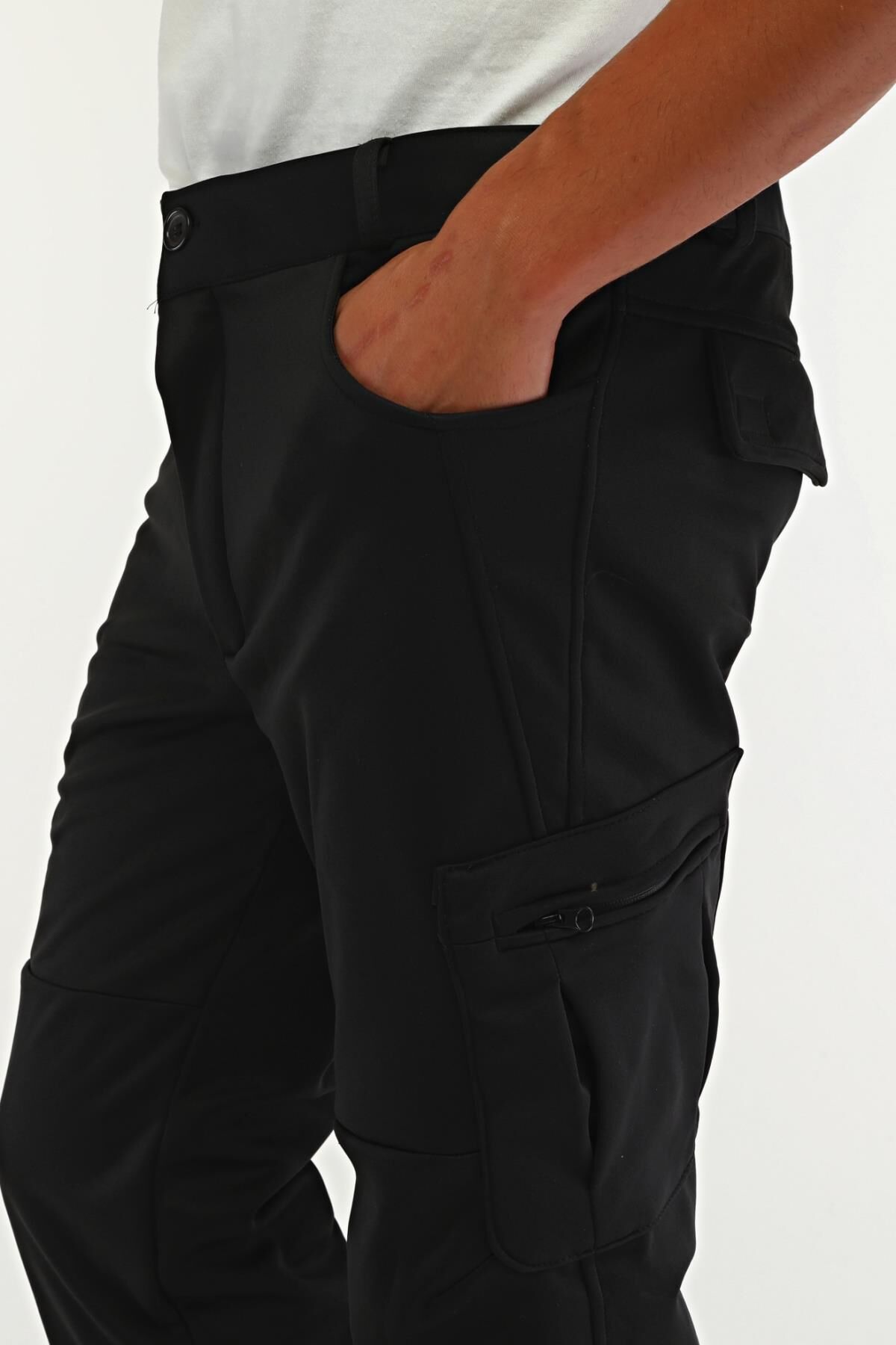North Trace Expedition Kargo Cepli Erkek Softshell Pantolon SİYAH - M